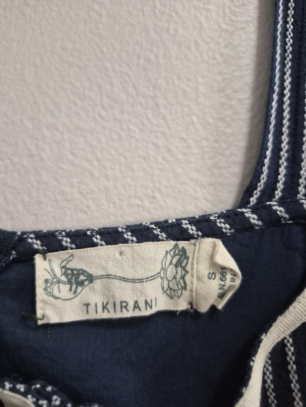 Anthropologie Tikirani Cotton Striped Ruffle Button Mini Dress Size Small - Picture 4 of 8